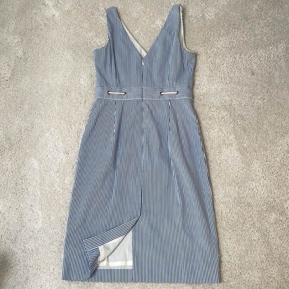 J.Crew Double V-Neck Seersucker Dress - Picture 4 of 5